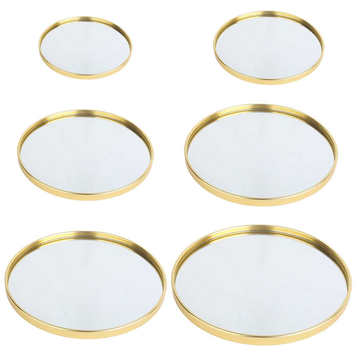 Decorative Mirror - Золотистый круглый поднос с зеркальной поверхностью,